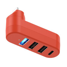 Tragbarer USB-C-Hub-Splitter, modischer und stabiler-Orange