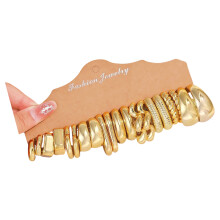 Elegant Drop Earrings Textured Surfaces Gold Tone Resin-D