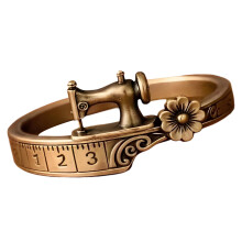 Creative Sewing Machine Ring with Tape Measure and Flower-8