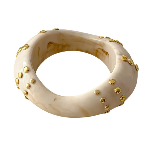 Ausgefallenes Statement-Manschettenarmband aus-Milchkaffee