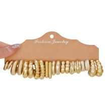 Bold Textured Hoop Earrings Lightweight Sturdy Resin Design-A