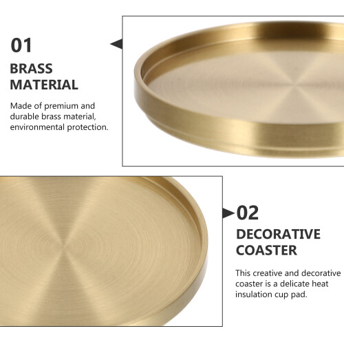 Brass Coaster Set – 1pc Golden Heat-Resistant Table Mat 1