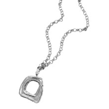 Modieuze ketting van dikke legering, artistiek hoekig ontwerp,