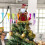 Santa Tree Topper with Hat and Scarf Fabric Ornament 5