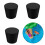 Pack of 6 Black Rubber Stoppers Flexible Rubber Texture for 2