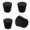 Pack of 6 Black Rubber Stoppers Flexible Rubber Texture for 5