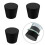 Pack of 6 Black Rubber Stoppers Flexible Rubber Texture for 6
