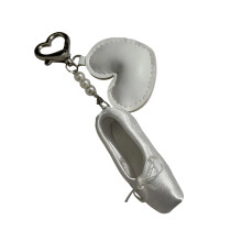 Charmante miniatuur balletschoenen sleutelhanger-Zilver