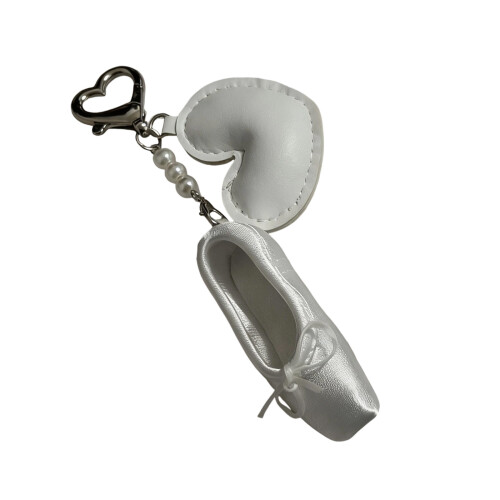 Porte-clés de chaussure de danse en cuir délicat,-Argent