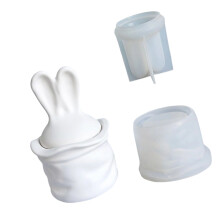 Adorable Rabbits Ears Silicone Storage Jar Mold For Art And DIY