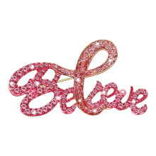 Elegante borstkanker bewustzijn brieven broche accessoire met-3