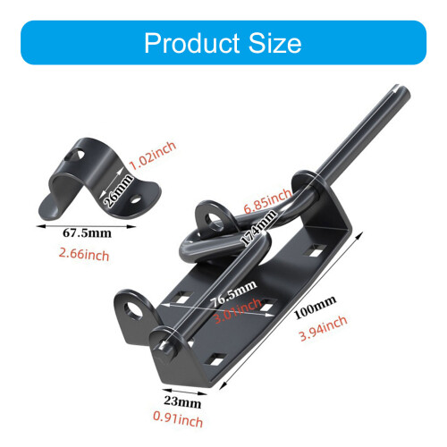 Heavy Duty Sliding Bolt Latches with Lock Hole Suitable for Gate 1