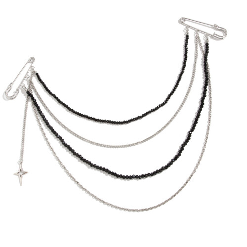 Statement-Hip-Hop-Schmuck mit beweglichen Kristallperlenketten-B