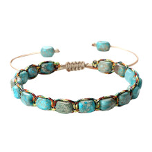 Elegant Stone Beaded Wristband Handcrafted Jewelry-Lake Blue