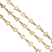 Elegant Hollow Star Charm Extender Chain Jewelry Making-Gold