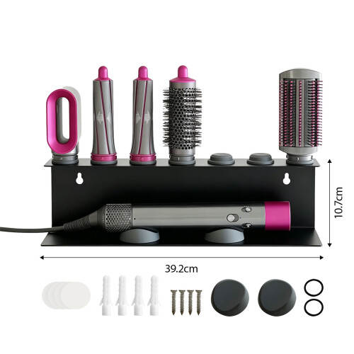 Efficient Blow Dryer Storage Rack With 7 Dedicated Slots-Black 1