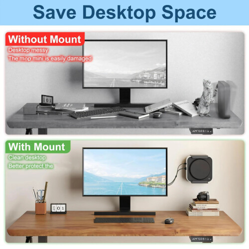Black Metal Under Desk Mount For Mini Includes All Installation 1