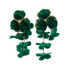 Modieuze gelaagde bloemenoorbellen Zachte chiffonbloemen-Groente