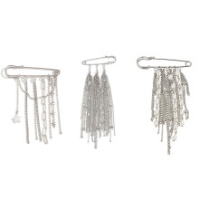 3 stks/set trendy metalen ketting en kwastjes pin unieke