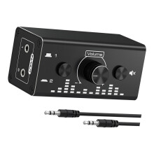 3.5Mm Auxes Sound Splitter 2 In 1 Out Builts In Volumes Control