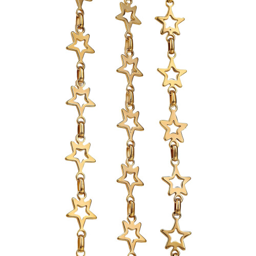 Hollow Star Shape Extension Necklaces Chain Adjustable-Gold