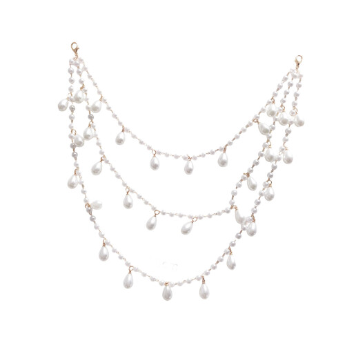 Beautiful Imitation Pearls Multirow Shoulder Necklace-Section 3
