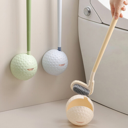 Practical Wall Mount Toilet Brush with Soft-Creamy yellow 2