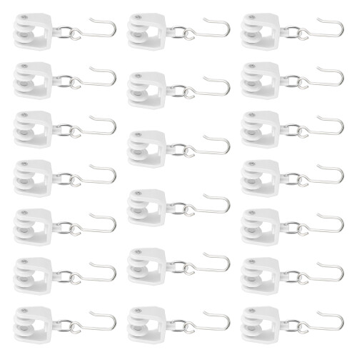20PCS Quiet Sliding Window Rollers Wheel And Hook Quiet Curtain