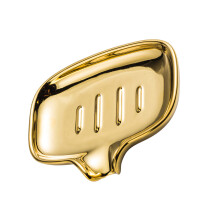 Elegante keramiek zeepbakje, creatief aftapzeepopbergrek,-Goud