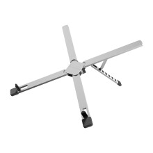 Adjustable Zincs Alloys Laptop Stand With NonSlip Base-Silver