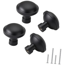 4Pcs Cupboard Door Knob Zinc Alloy Cabinet Drawer Handle-Black