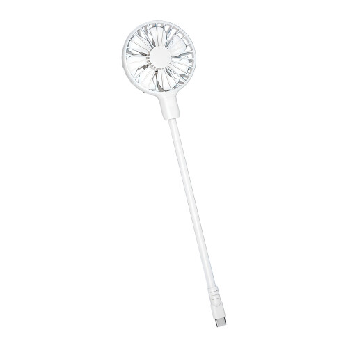 Type C Desk Fan Adjustable Neck Quiet Motor for Home-White