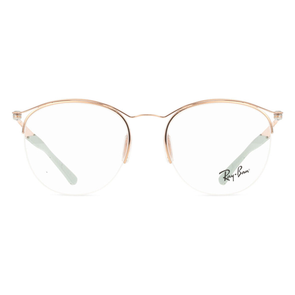 Ray-Ban Unisex Rose Gold Round Metal Eyeglasses Online - Semi Rim - Rb7553 - Image 5