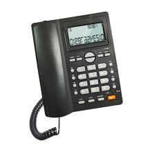 Téléphone noir fiable de téléphone fixe d'affichage d'appelant
