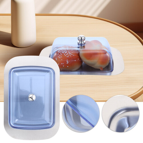 Stainless Steel Butter Dish with Plastic Lid 1 pc 1
