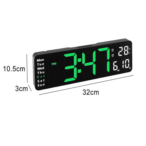 Relógio de parede digital LED com visor de temperatura e data13 1