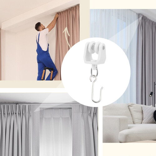 20PCS Quiet Sliding Window Rollers Wheel And Hook Quiet Curtain 2