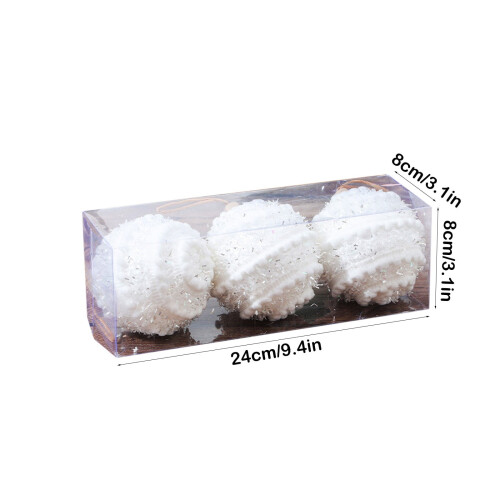 Taotanxi Christmas Ball Set White 3.15" 3-Pack 2