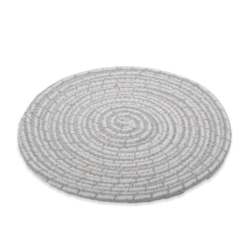 Cotton woven round trivet set 4 pieces 2