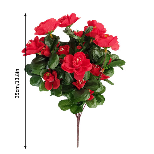 Buquê de azaleias artificiais vermelhas (1 peça) 1