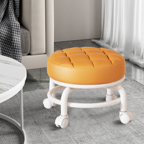Låg rullstol rund ergonomisk konstläder 360 vridbar 2