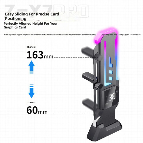 Support de carte graphique avec Base magnétique, lumières-Blanc 2