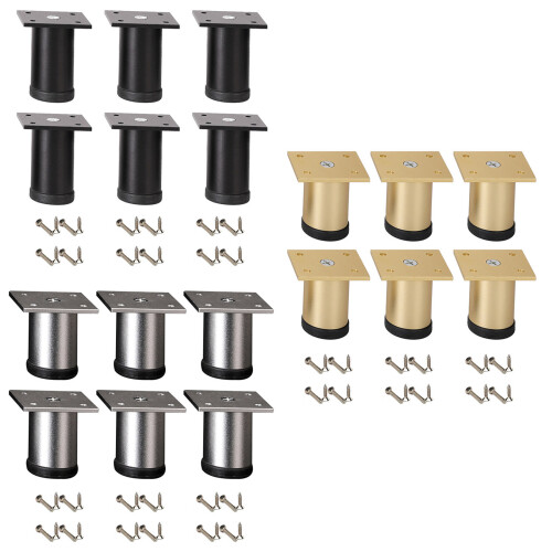 6 Stück verstellbare Betterhöhungen mit rutschfester Basis,-Gold 1