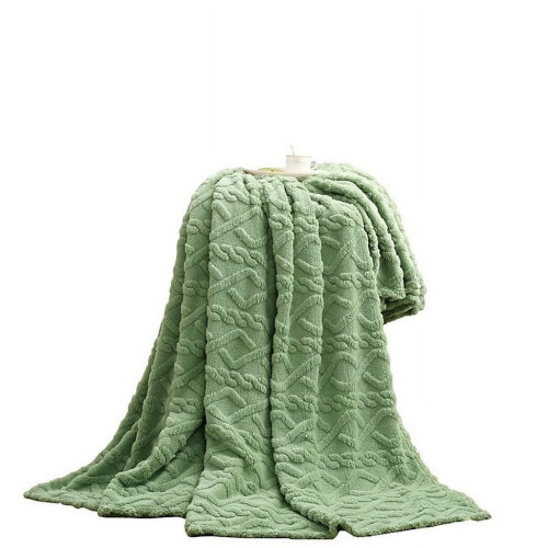 Fleece Blanket Solid Green 80x100cm Machine Washable 1