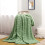 Fleece Blanket Solid Green 80x100cm Machine Washable 4