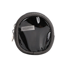 Porte-clés Animal en peluche élégant avec sac transparent-Noir S
