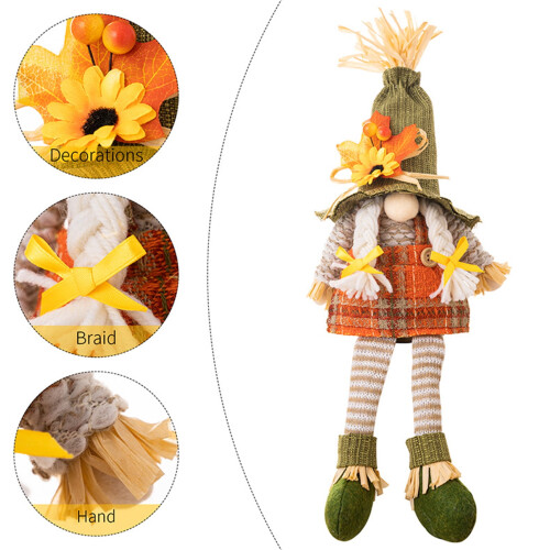 Thanksgiving-Gnom-Dekoration, 2 Stück, handgefertigte Plüsch-Herbsternte 1