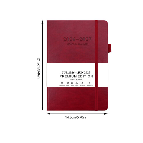 2026-2027 Day Planner with 384 Pages Elastic String-hazeblue 1