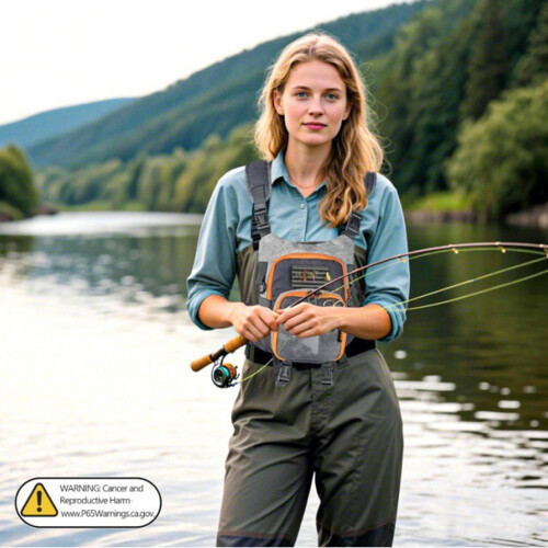 Gilet de pêche avec boucles à dégagement rapide et support 1