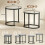 Homcom HOMCOM 2 Pcs Modern Coffee Table with Tempered Glass Tabletop, Black 2